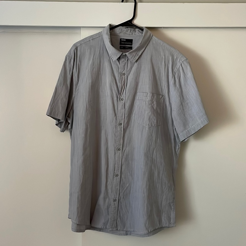 Public Opinion Button Up Shirt Grey XL
